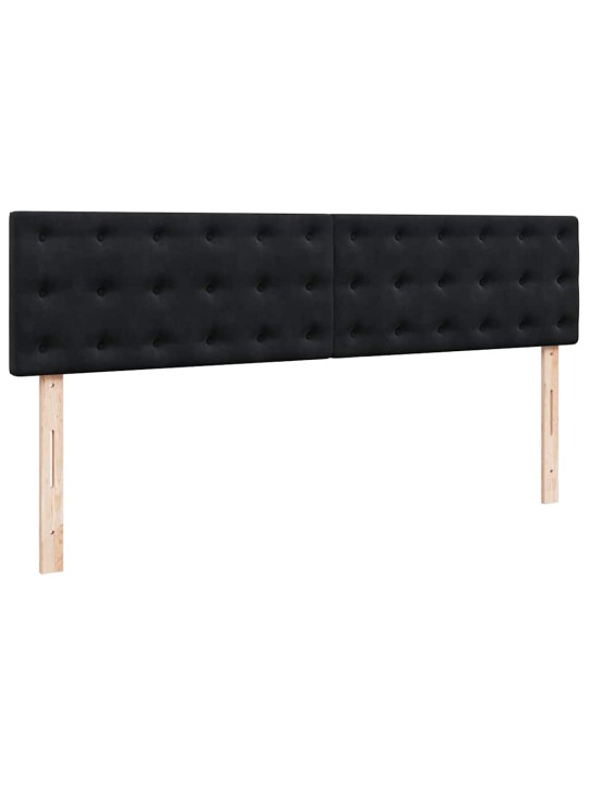Osmaņu gultas rāmis ar matrača melns 160x200cm samts