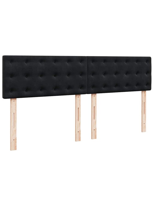 Osmaņu gultas rāmis ar matrača melns 180x200 cm samts