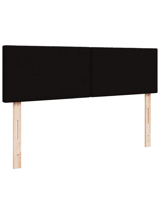 Osmaņu gultas rāmis ar matračiem melns 180x200cm audums