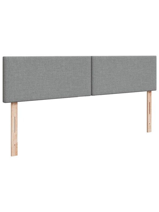 Osmaņu gultas rāmis ar matračiem gaiši pelēks 200x200cm audums