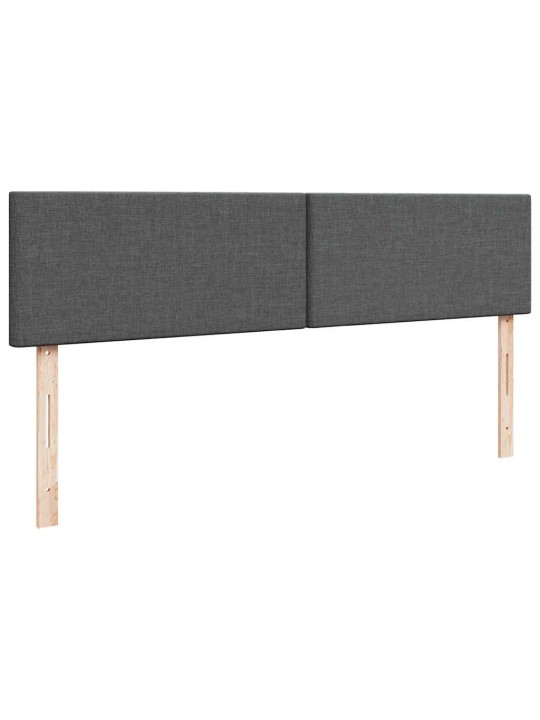Osmaņu gultas rāmis ar matračiem tumši pelēks 200x200cm audums