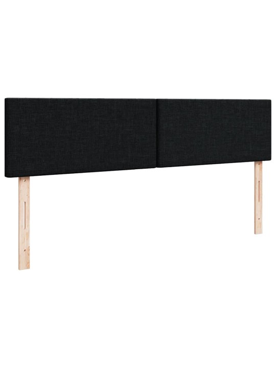Osmaņu gultas rāmis ar matračiem melns 200x200cm audums