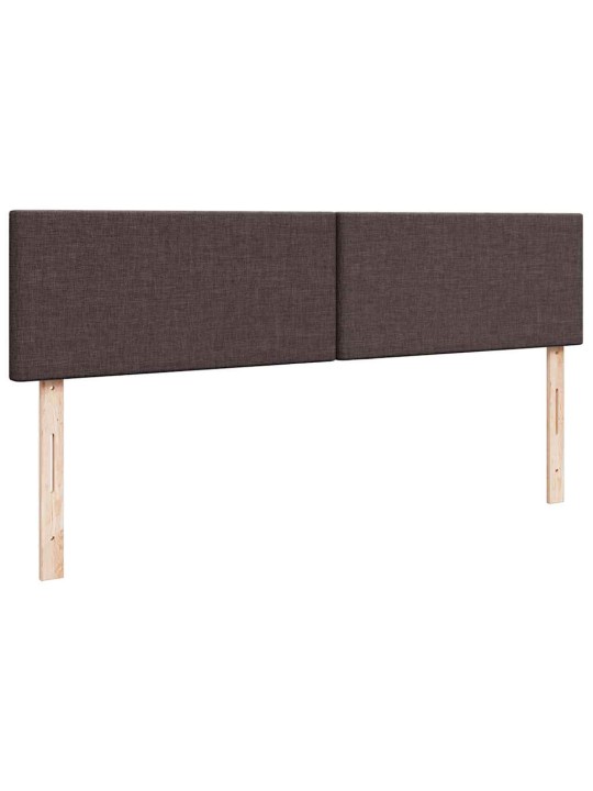Osmaņu gultas rāmis ar matračiem tumši brūns 200x200cm audums