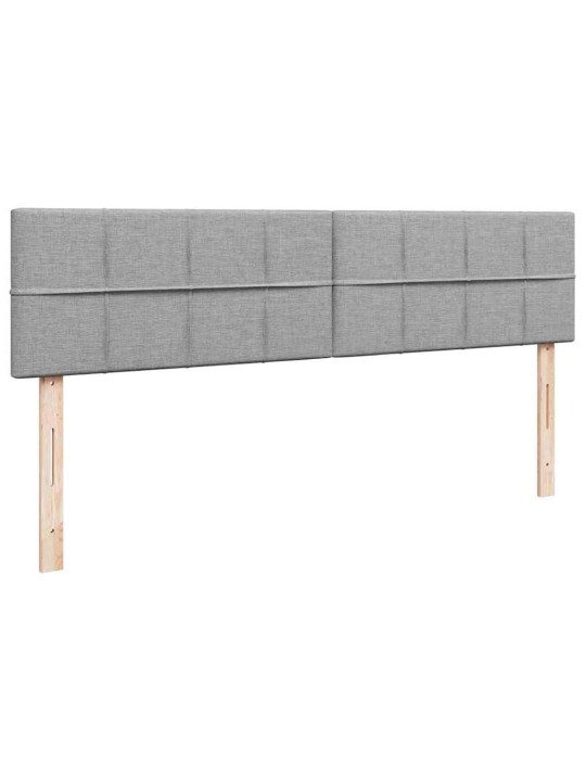 Osmaņu gultas rāmis ar matračiem gaiši pelēks 180x200cm audums