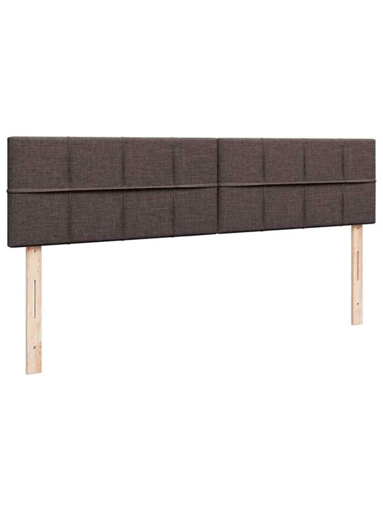 Osmaņu gultas rāmis ar matračiem tumši brūns 180x200cm audums