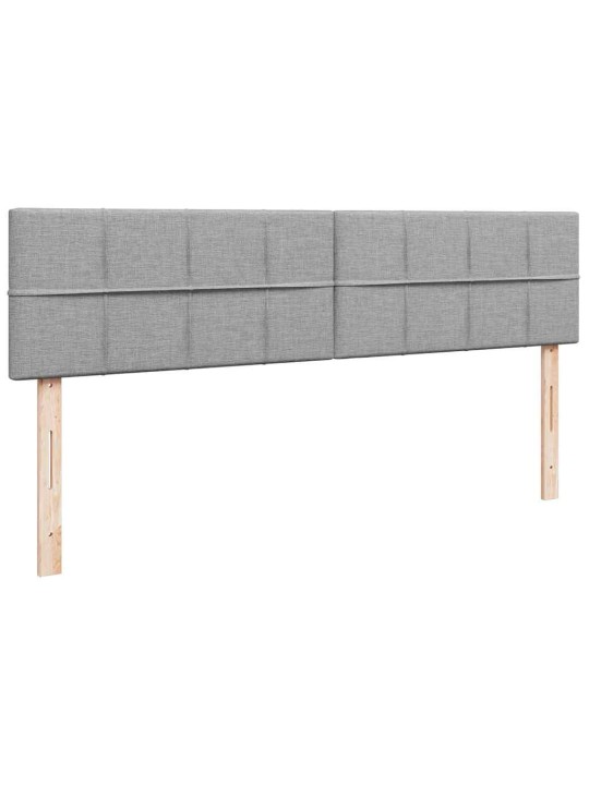 Osmaņu gultas rāmis ar matračiem gaiši pelēks 200x200cm audums