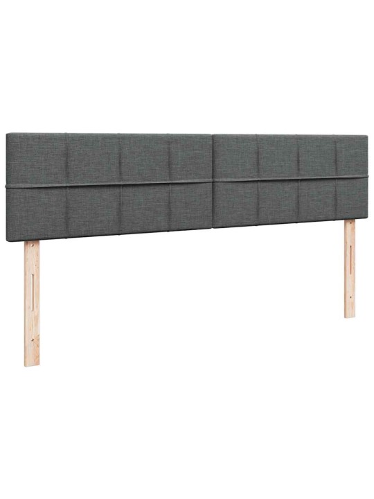 Osmaņu gultas rāmis ar matračiem tumši pelēks 200x200cm audums