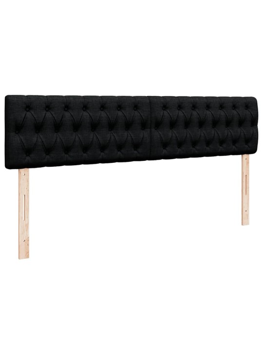 Osmaņu gultas rāmis ar matračiem melns 180x200cm audums