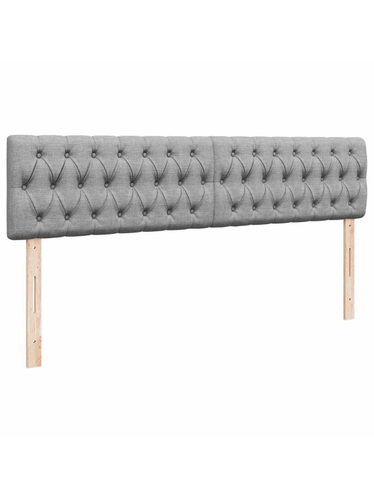Osmaņu gultas rāmis ar matračiem gaiši pelēks 200x200cm audums