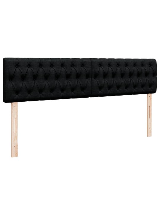 Osmaņu gultas rāmis ar matračiem melns 200x200cm audums