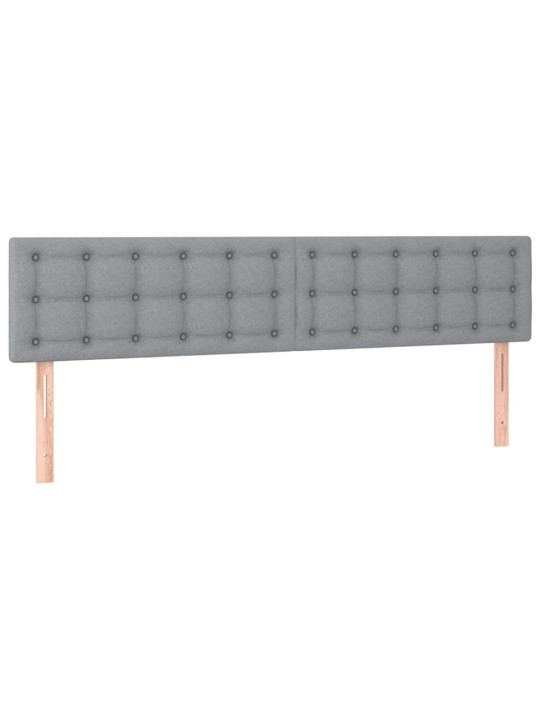 Osmaņu gultas rāmis ar matračiem gaiši pelēks 180x200cm audums