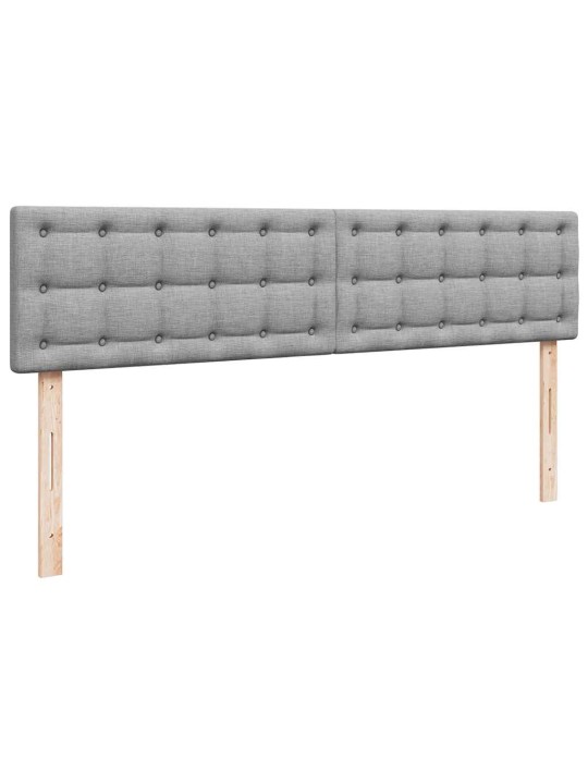 Osmaņu gultas rāmis ar matračiem gaiši pelēks 200x200cm audums