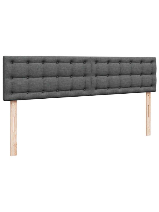 Osmaņu gultas rāmis ar matračiem tumši pelēks 200x200cm audums