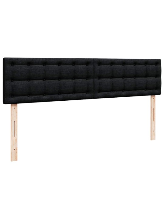 Osmaņu gultas rāmis ar matračiem melns 200x200cm audums