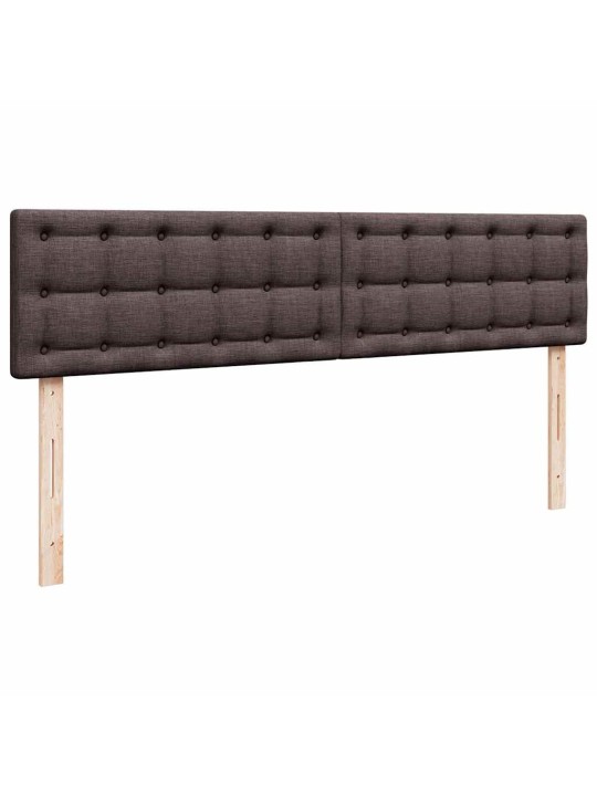 Osmaņu gultas rāmis ar matračiem tumši brūns 200x200cm audums