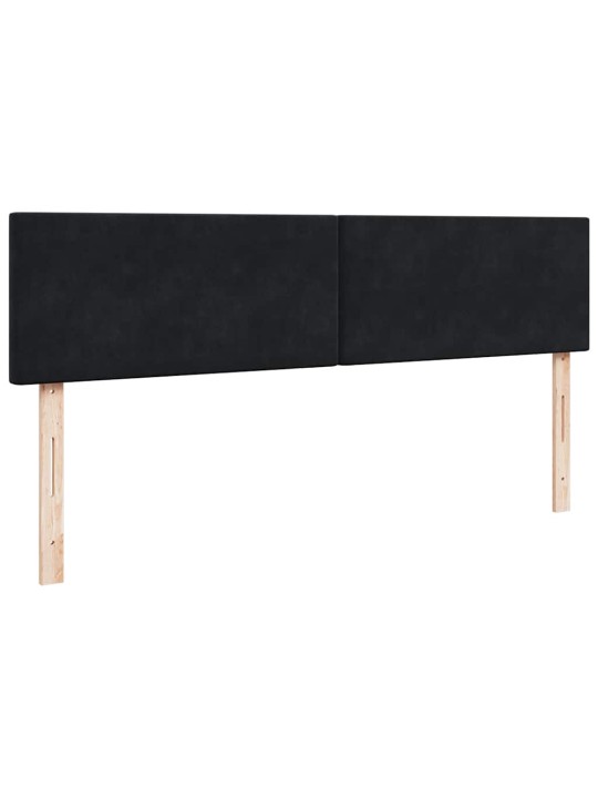 Osmaņu gultas rāmis ar matračiem melns 180x200cm audums