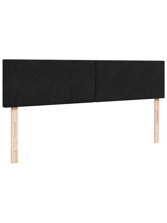 Osmaņu gultas rāmis ar matračiem melns 200x200cm audums