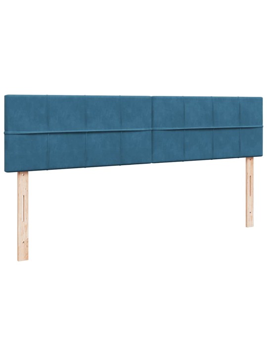 Osmaņu gultas rāmis ar matračiem tumši zils 180x200cm audums