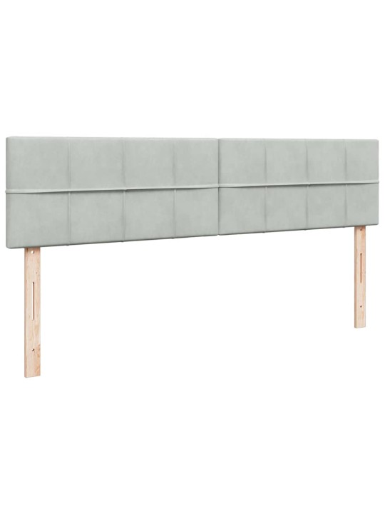 Osmaņu gultas rāmis ar matračiem gaiši pelēks 200x200cm audums