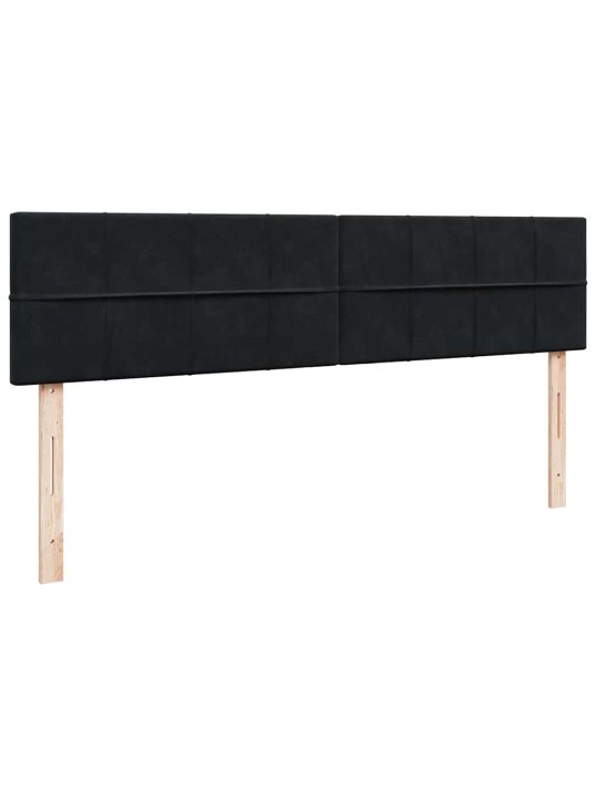 Osmaņu gultas rāmis ar matračiem melns 200x200cm audums
