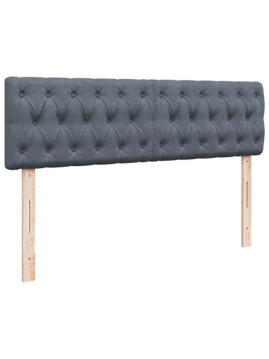 Osmaņu gultas rāmis ar matračiem tumši pelēks 160x200cm audums