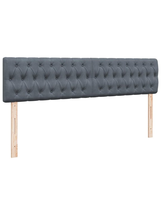 Osmaņu gultas rāmis ar matračiem tumši pelēks 180x200cm audums
