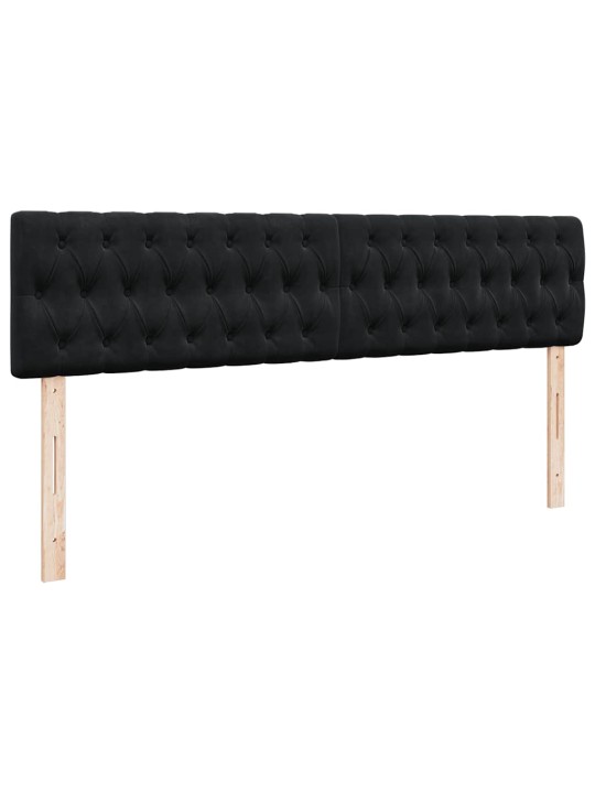 Osmaņu gultas rāmis ar matračiem melns 180x200cm audums