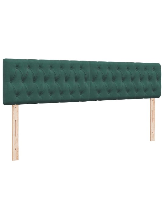 Osmaņu gultas rāmis ar matračiem tumši zaļš 180x200cm audums