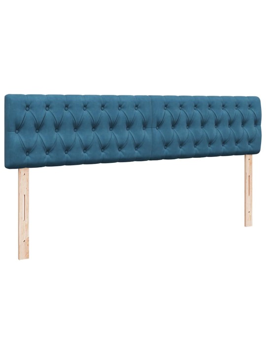 Osmaņu gultas rāmis ar matračiem tumši zils 180x200cm audums