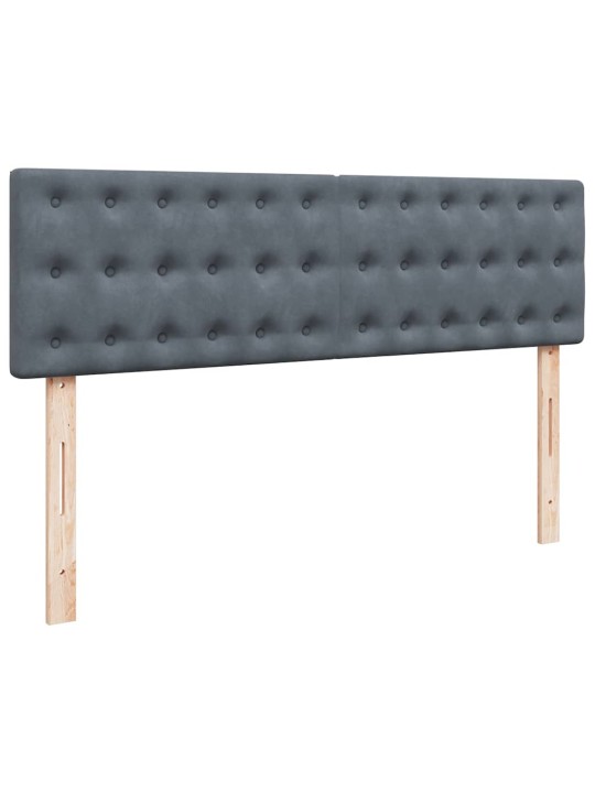 Osmaņu gultas rāmis ar matračiem tumši pelēks 160x200cm audums