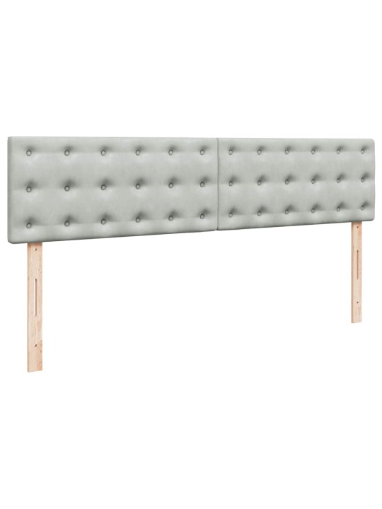 Osmaņu gultas rāmis ar matračiem gaiši pelēks 180x200cm audums