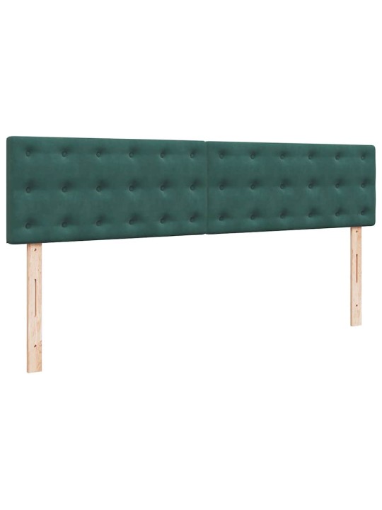 Osmaņu gultas rāmis ar matračiem tumši zaļš 180x200cm audums