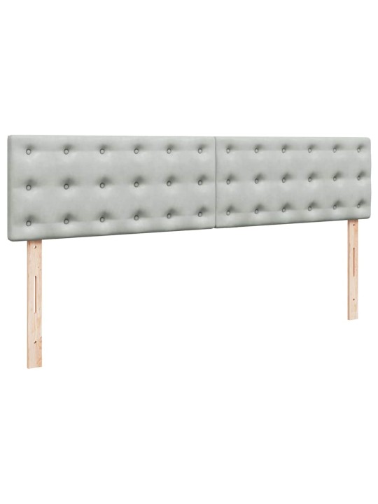Osmaņu gultas rāmis ar matračiem gaiši pelēks 200x200cm audums
