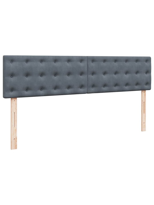 Osmaņu gultas rāmis ar matračiem tumši pelēks 200x200cm audums