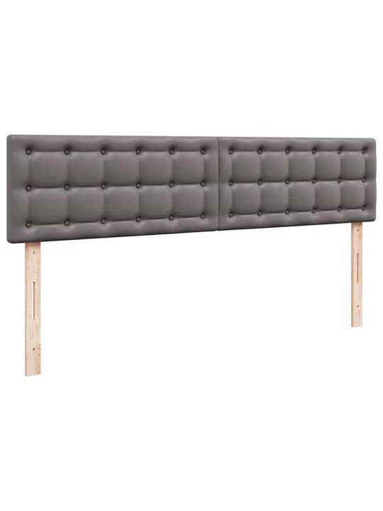 Osmaņu gulta ar matračiem un led, pelēks 180x200cm mākslīgā āda