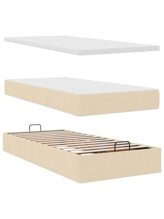 Osmaņu gultas rāmis ar matrača krēma 100x200 cm audums