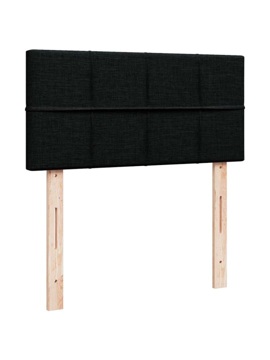 Osmaņu gultas rāmis ar matrača melns 90x200 cm audums