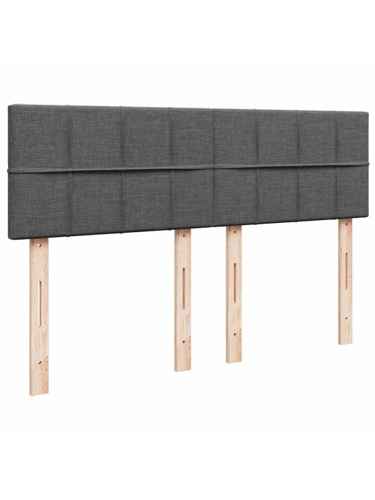 Osmaņu gulta ar matraci&leds, tumši pelēks, 140x190 cm, audums