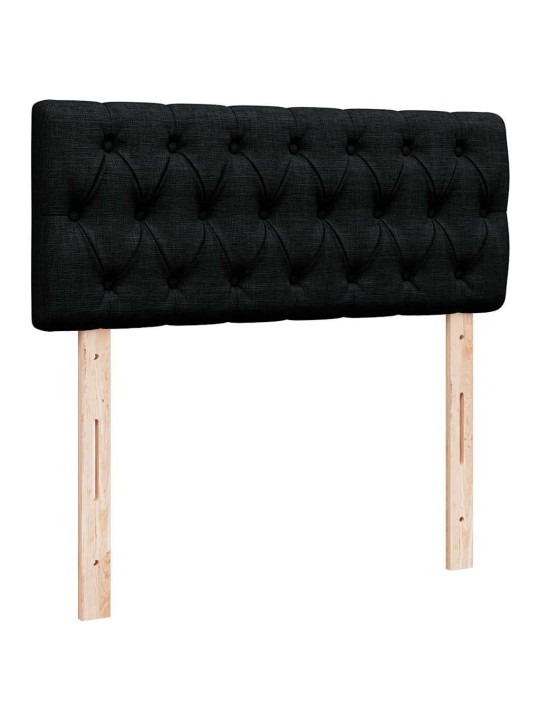 Osmaņu gultas rāmis ar matrača melns 120x200 cm audums