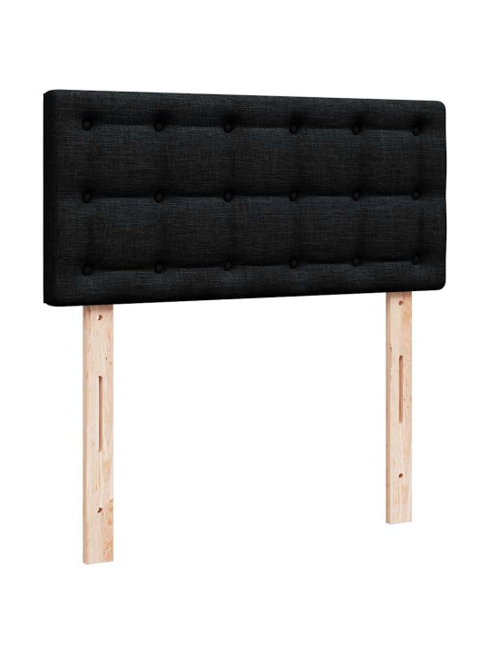 Osmaņu gultas rāmis ar matrača melns 90x200 cm audums