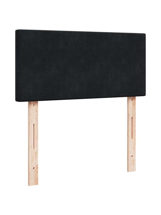 Osmaņu gultas rāmis ar matrača melns 90x200cm samts