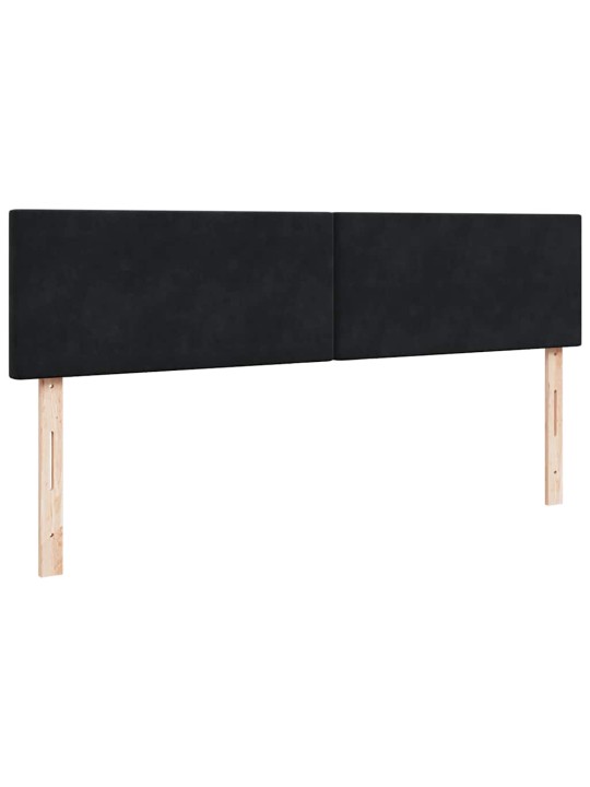 Osmaņu gultas rāmis ar matrača&led melns 160x200cm velvet