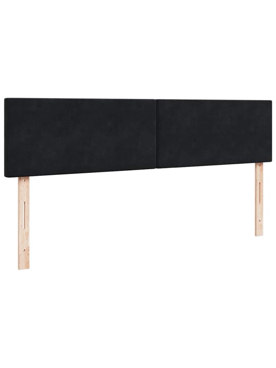 Osmaņu gultas rāmis ar matrača melns 180x200cm samts