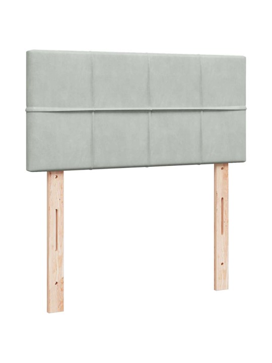 Osmaņu gultas rāmis ar matrača gaiši pelēks 80x200 cm samts
