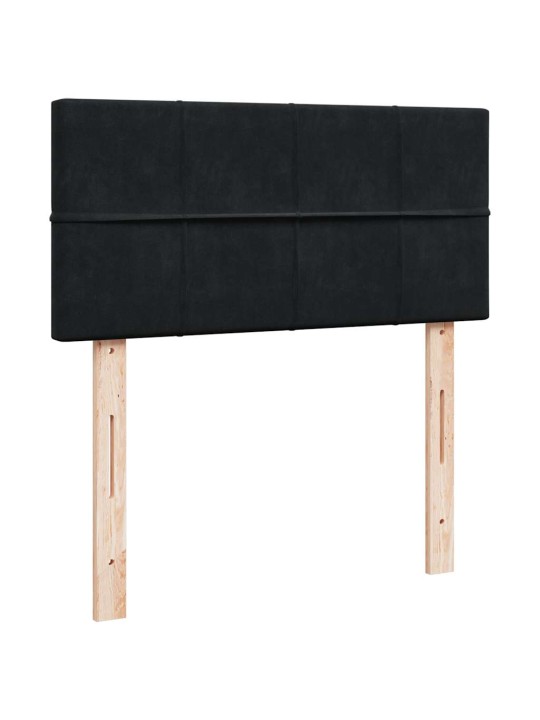 Osmaņu gultas rāmis ar matrača melns 90x200cm samts