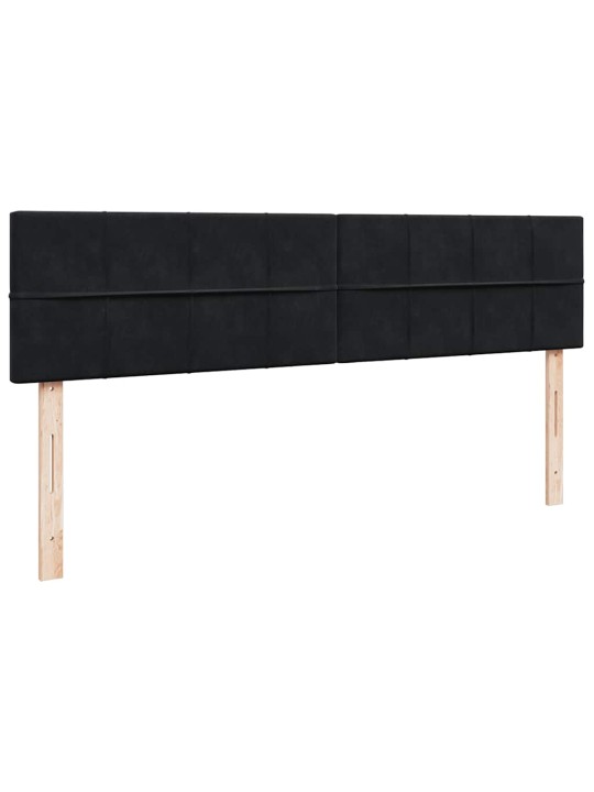 Osmaņu gultas rāmis ar matrača&led melns 160x200cm velvet