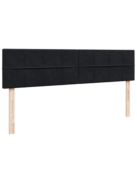 Osmaņu gultas rāmis ar matrača melns 180x200cm samts