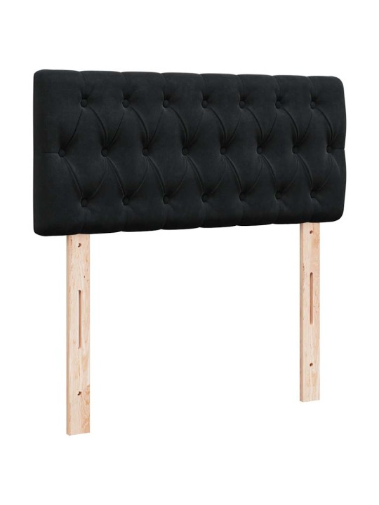 Osmaņu gultas rāmis ar matrača melns 90x190cm samts