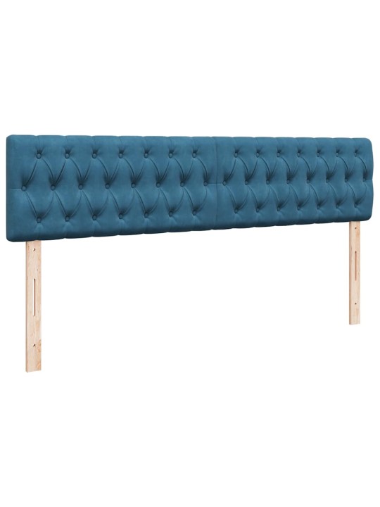 Osmaņu gultas rāmis ar matraci&led tumši zils 160x200cm samts