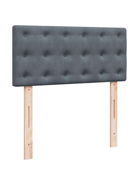 Osmaņu gultas rāmis ar matrača gaiši pelēks 80x200 cm samts